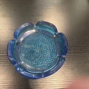 Vintage Anchor and Hocking cobalt Blue Glass Ash Tray